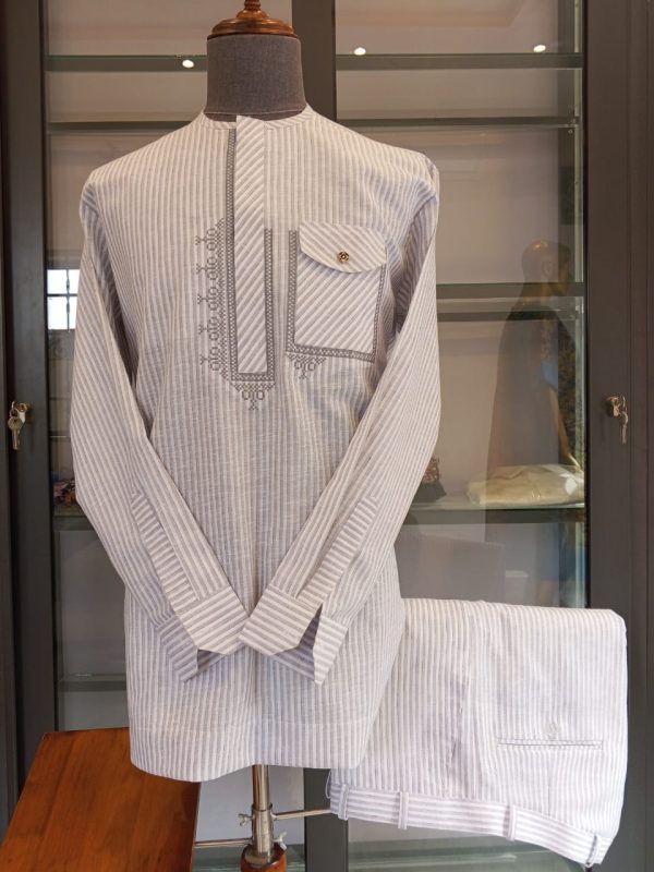 Complet Chemise Lin à Poche Rabat sur le côté